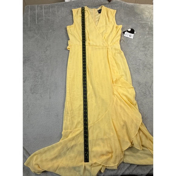 Maison Tara Dresses & Skirts - NWT Maison Tara Womens Butter Yellow Sleeveless Faux Wrap Maxi Dress Size 12